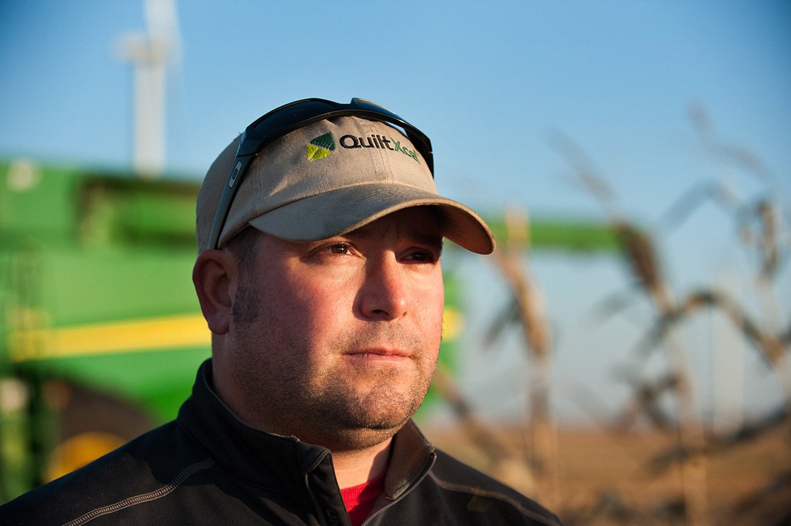 An environmental portrait of a young farmer near Grand Meadow, Minnesota.