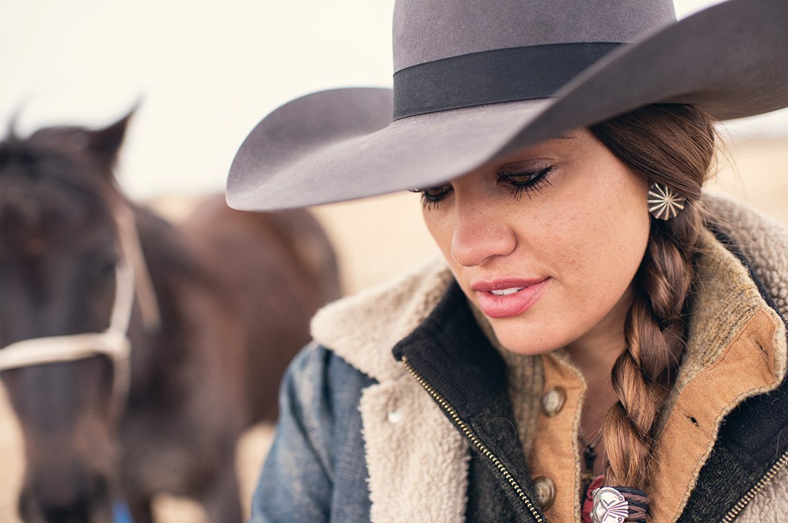 Editorial portrait of a cowgirl in Colorado