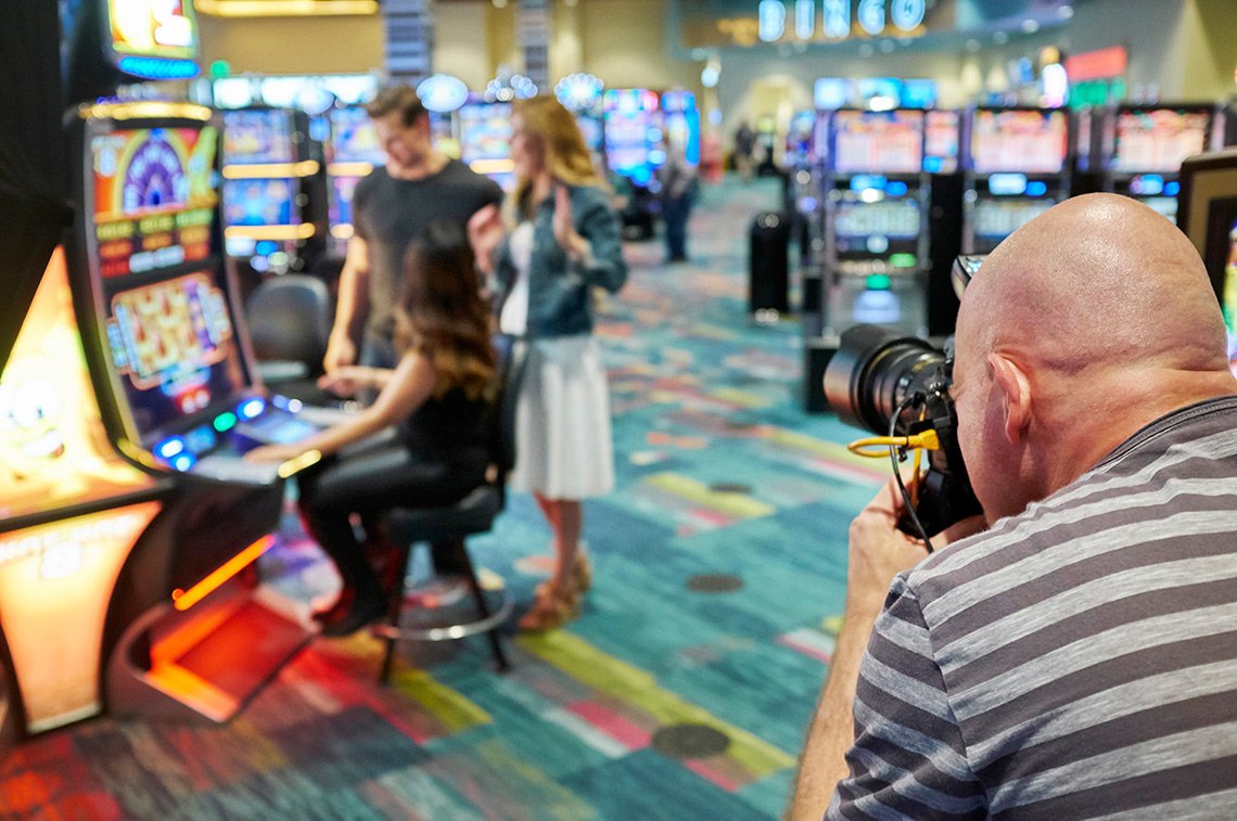 Dean working a hospitality photo shoot at a casino in Minnesota.